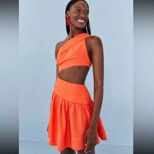 NWOT FARM Rio - Orange One Shoulder Mini Dress